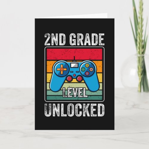 2nd Grade Level Unlocked Kids Back to School Gamer Card