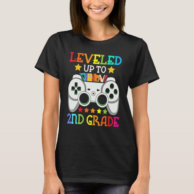 2nd Grade Level Unlocked Video Game Back To School T-Shirt (Front)