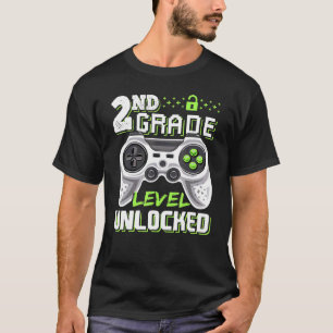2ND GRADE LEVEL UNLOCKED Video Game Back to School T-Shirt