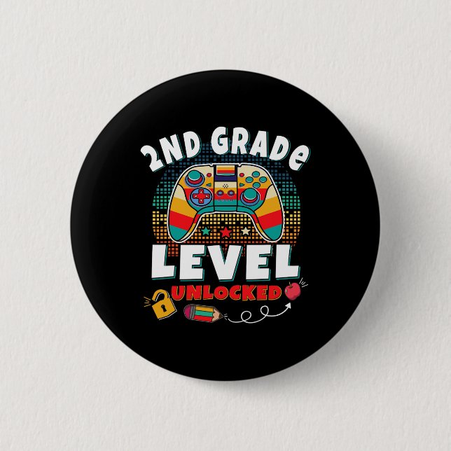 2nd Grade Level Unlocked Video Game Byck To School Button (Front)