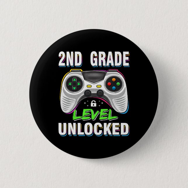 2nd Grade Level Unlocked Video Game Byck To School Button (Front)