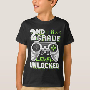 2nd Grade Level Unlocked Video Game Byck To School T-Shirt