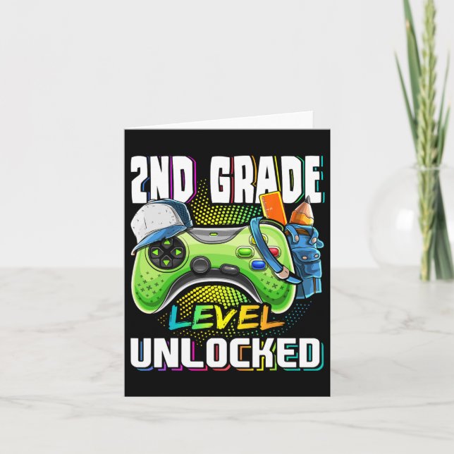 2nd Grade Level Unlocked Video Game Ck To School B Card (Front)
