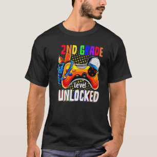 2nd Grade Level Unlocked Video Gamer Back To Schoo T-Shirt