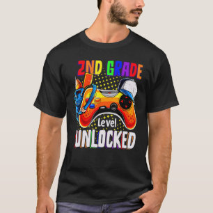2nd Grade Level Unlocked Video Gamer Back To Schoo T-Shirt