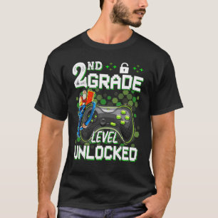 2nd Grade Level Unlocked Video Gamer Back To Schoo T-Shirt