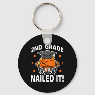 2nd Grade Nailed It Basketball Player Graduation B Keychain