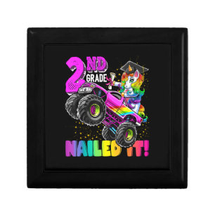 2nd Grade Nailed It Unicorn Monster Truck Graduati Gift Box