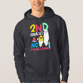 2nd Grade No Prob Llama Second Grade Teacher Humor Hoodie
