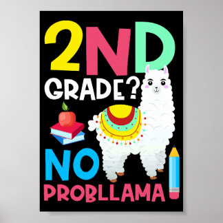 2nd Grade No Prob Llama Second Grade Teacher Humor Poster