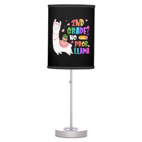 2nd Grade No Prob Llama Teacher Student First Day  Table Lamp