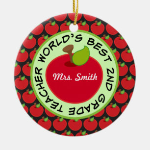 2nd Grade Personalized Teacher Gift Ornament
