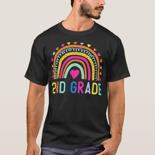 2nd Grade Rainbow Girl Boys Teacher Hello Second G T_Shirt