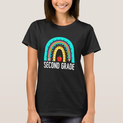 2nd Grade Rainbow Girl Boys Teacher Hello Second G T_Shirt