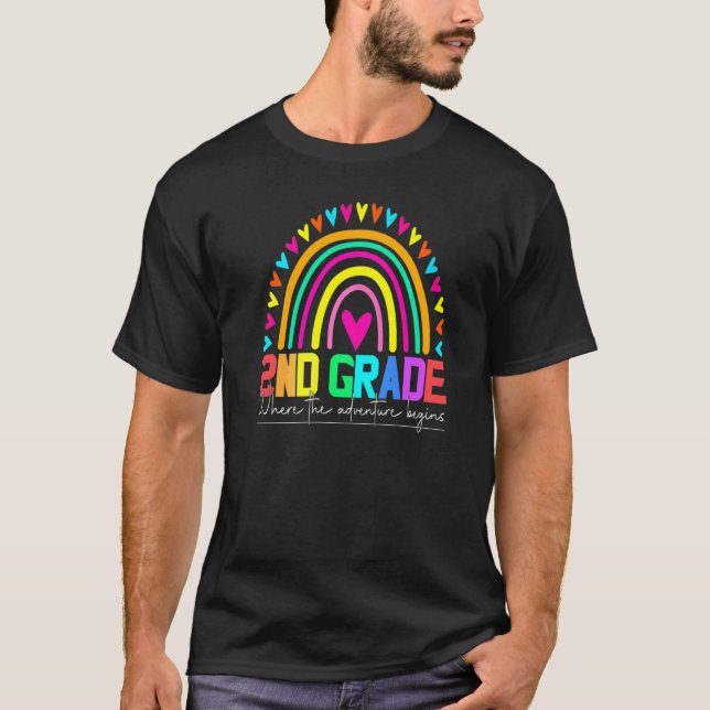 2nd grade rainbow leopard teacher team second grad T-Shirt (Front)