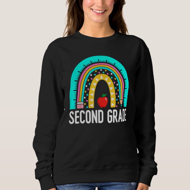 2nd Grade Rainbow Teacher Team Second Grade Squad  Sweatshirt (Front)