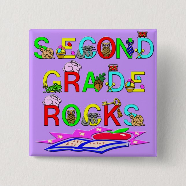 2nd Grade Rocks Button (Front)