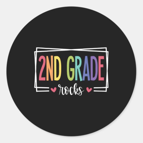 2Nd Grade Rocks First Day Of School Welcome Back T Classic Round Sticker