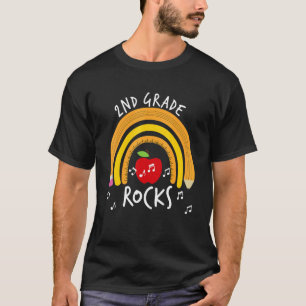 2nd Grade Rocks Rainbow Back To School T-Shirt