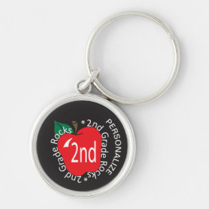 2nd Grade  Rocks - School Teacher Keychain
