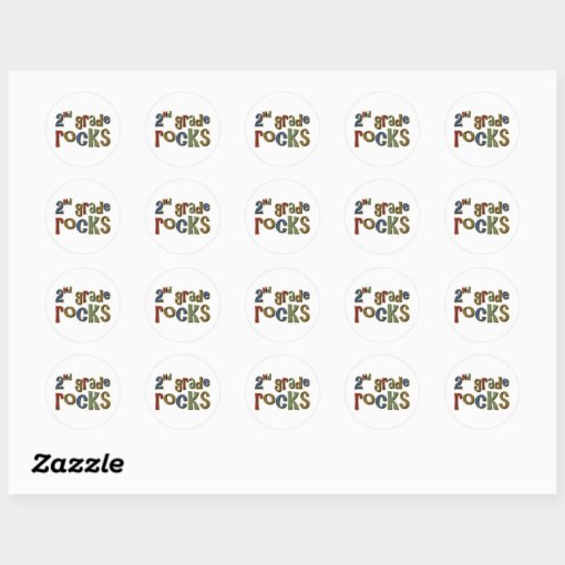 2nd Grade Rocks Second Classic Round Sticker | Zazzle