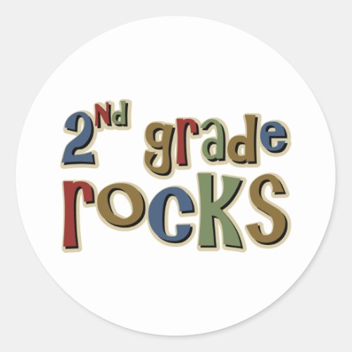 2nd Grade Rocks Second Classic Round Sticker