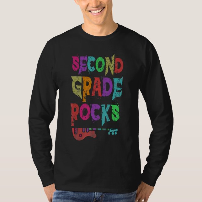 2nd Grade Rocks Student Teacher Rocking Third Grad T-Shirt (Front)