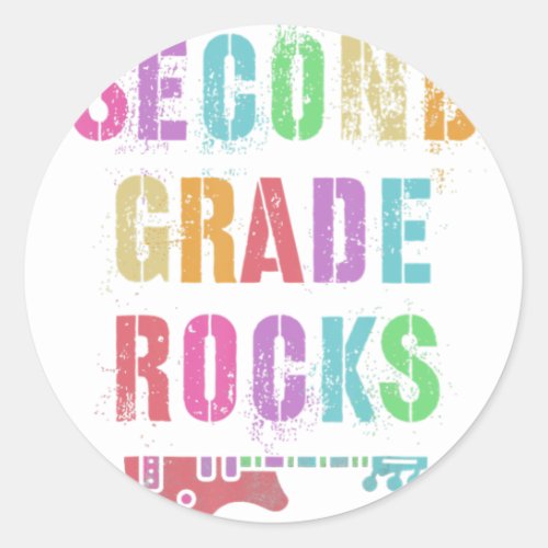 2nd GRADE Rocks Student Teacher Team Second Grader Classic Round Sticker