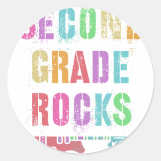2nd GRADE Rocks Student Teacher Team Second Grader Classic Round Sticker
