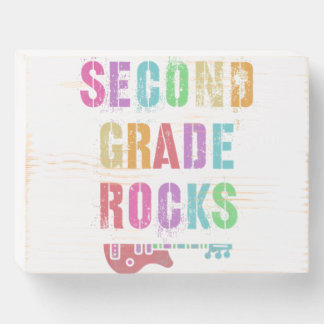 2nd GRADE Rocks Student Teacher Team Second Grader Wooden Box Sign