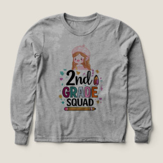 2nd Grade Squad Cute Girl Back To School  Tri-Blend Shirts