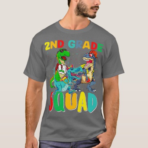 2nd Grade Squad Dinosaur Backpack Boys  T_Shirt