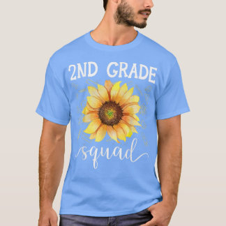 2nd Grade Squad Funny Sunflower Teacher Back To Sc T-Shirt