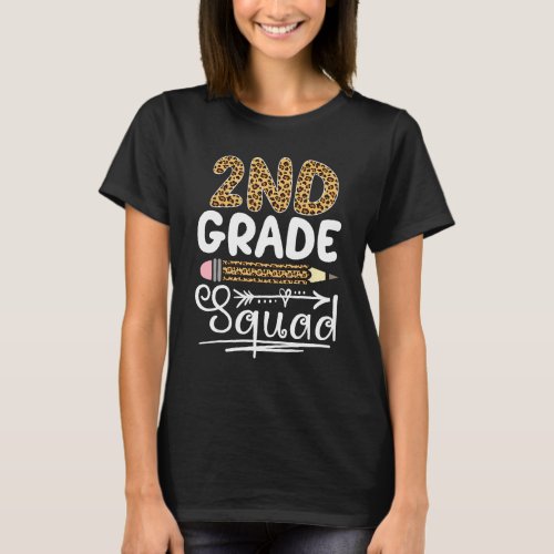 2nd Grade Squad Leopard Back To School Second Grad T_Shirt