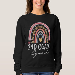2nd Grade Squad Rainbow Back To School Teacher Wom Sweatshirt