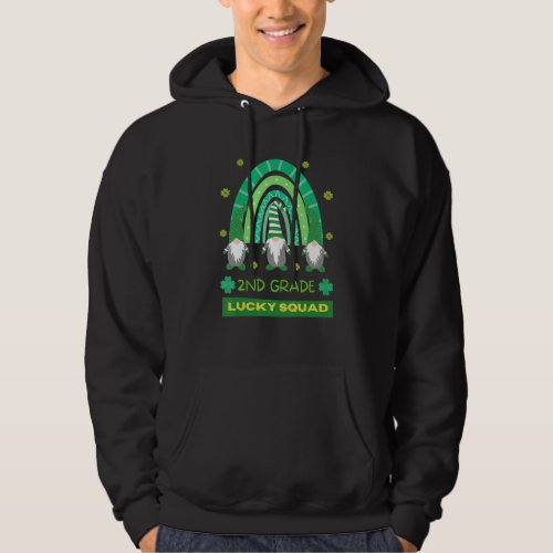 2nd Grade Squad Rainbow Gnome Happy St Patricks Da Hoodie