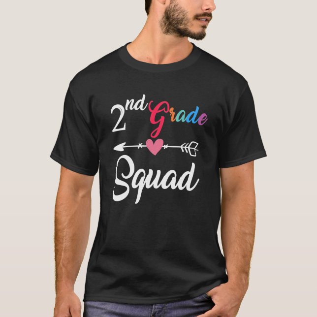 2nd Grade Squad  Second Grade Back To School Teach T-Shirt (Front)