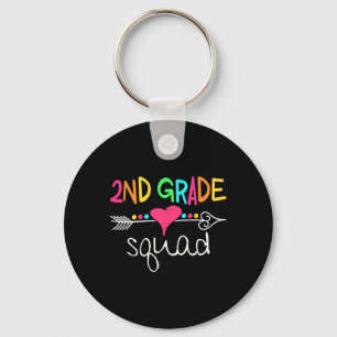 2nd Grade Squad Second Teacher Student Team Back T Keychain
