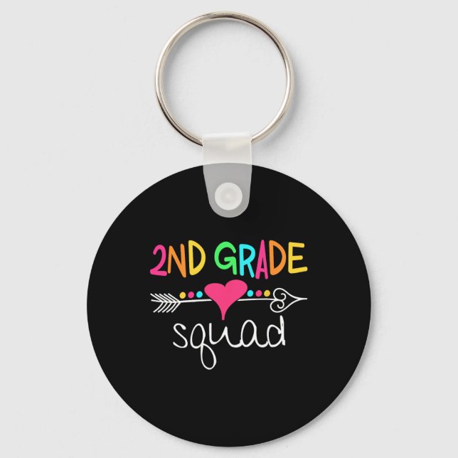 2nd Grade Squad Second Teacher Student Team Back T Keychain (Front)