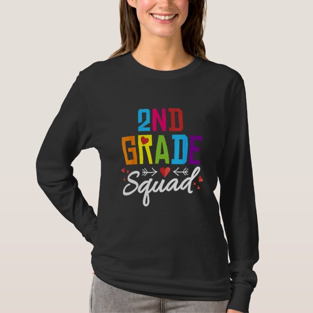2nd Grade Squad  Second Teacher Student Team Back  T-Shirt (Front)