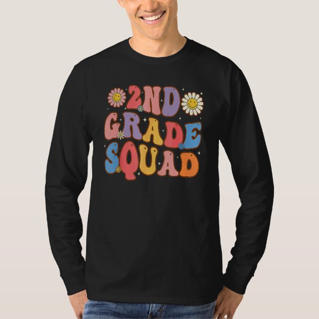 2nd Grade Squad Second Teacher Student Team Back T T-Shirt (Front)