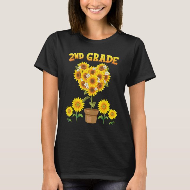 2nd Grade Squad Sunflower Back To School Second St T-Shirt (Front)