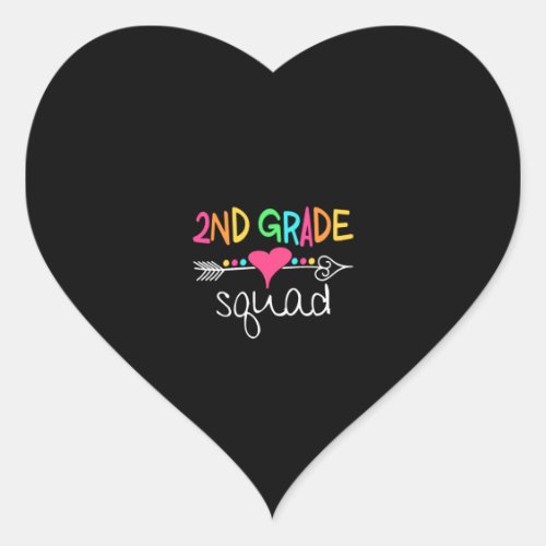 2nd Grade Squad T_shirt Heart Sticker