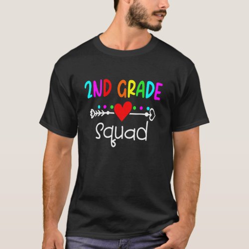 2nd Grade Squad  Teacher Student Kids Back To Scho T-Shirt