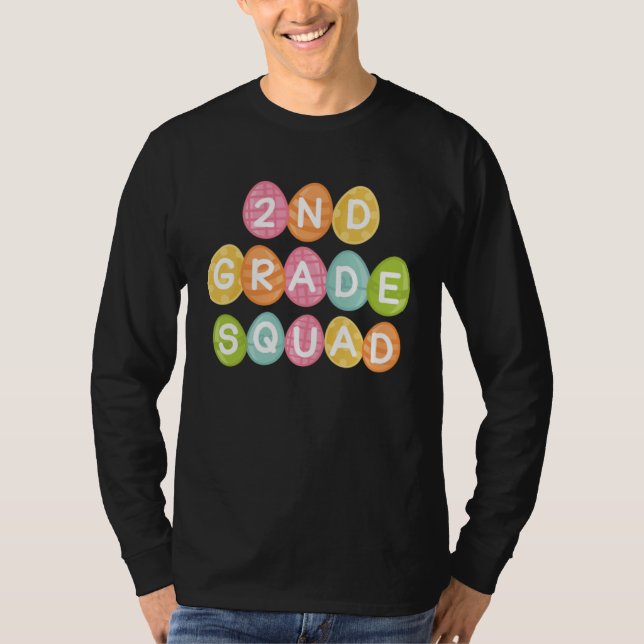2nd Grade Squad Teacher Student Team Happy Easter  T-Shirt (Front)
