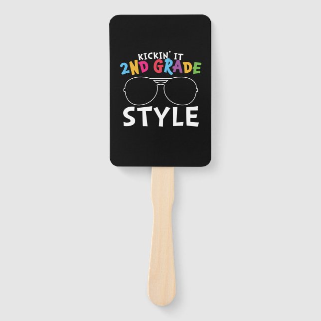 2nd Grade Teacher 2nd Grade Style Hand Fan (Front)