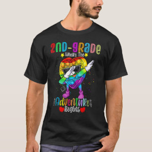 2nd Grade Teacher Adventure Begins First Day Teach T-Shirt