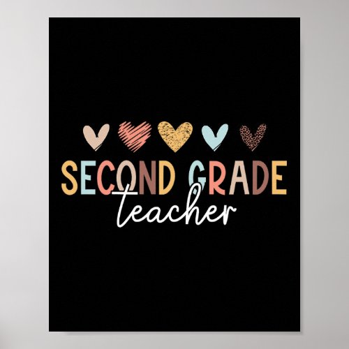 2nd Grade Teacher First Day Of School Back To Scho Poster