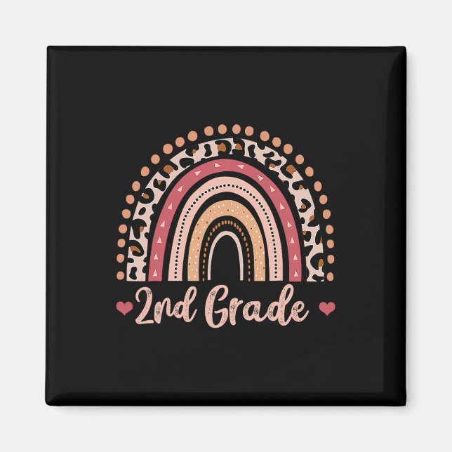 2nd Grade Teacher Fun Rainbow Lover Back To School Magnet (Front)