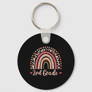 2nd Grade Teacher Fun Rainbow Lover Ck To School Keychain